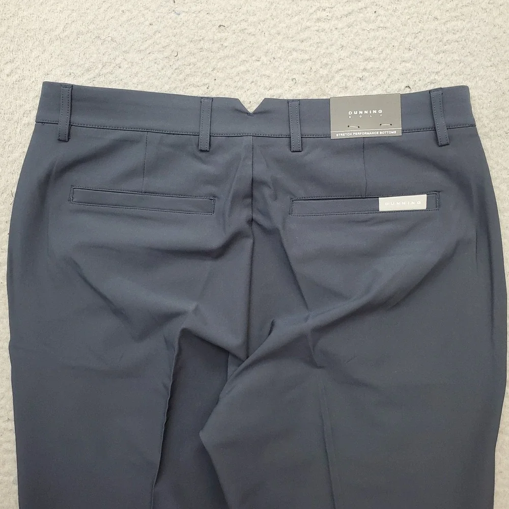 Dunning Golf Chino Pants Men 32/32 Navy Performance Stretch Quick Dry Flat Front